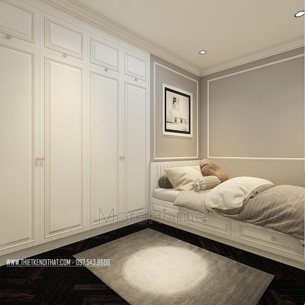 Thiết kế nội thất phòng ngủ chung cư cao cấp Royal City - Chị Hà